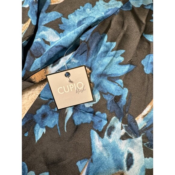 Cupio Blush Blue Multicolor Floral Print Long Sleeve Women’s Blouse Size Small - Picture 7 of 16